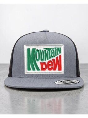 Mountain Dew YP Classics 6006 Flat Bill Trucker Mesh Back Snapback grey/black